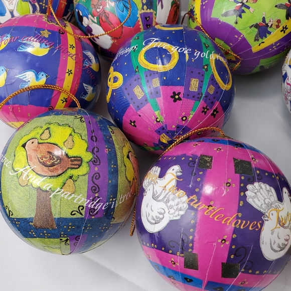 Vintage Paper Mache 12 Days of Christmas Ornaments - Picture 12 of 16